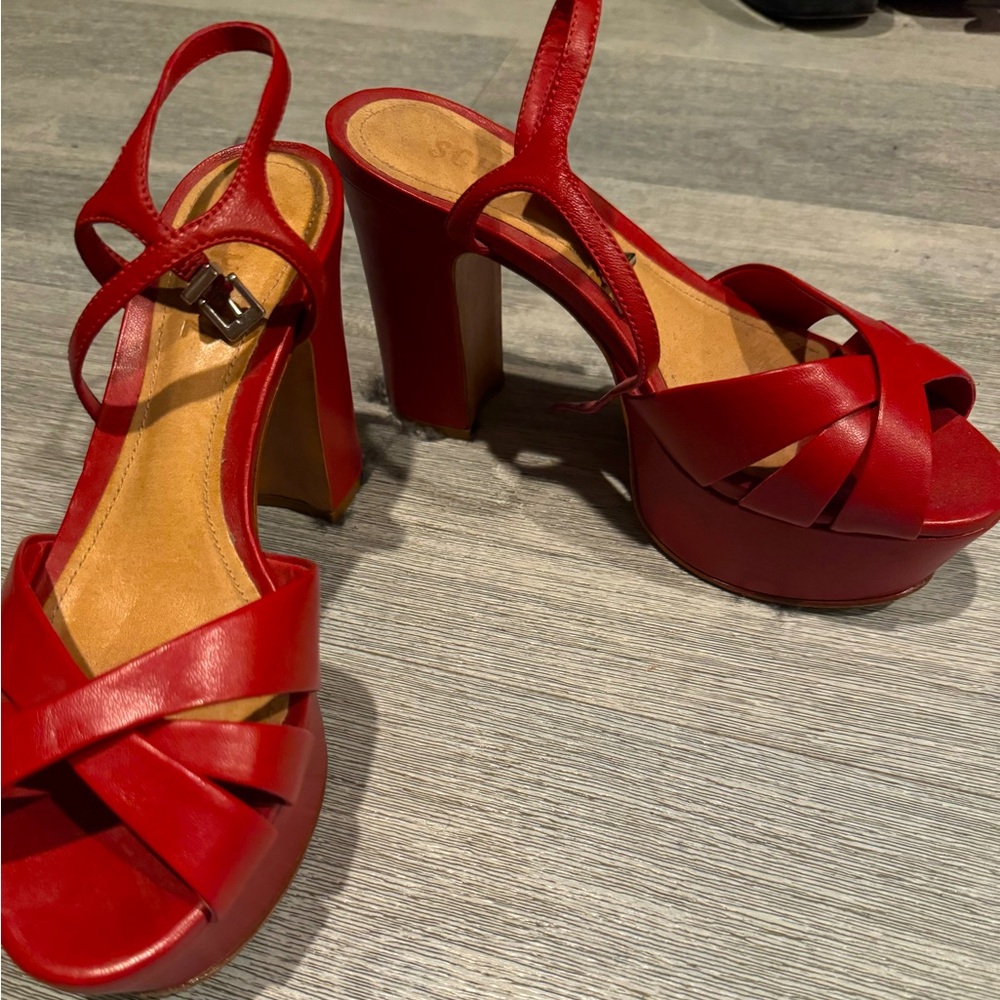 Red Platform Heels